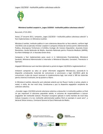 Legea 132/2010 - Institutiile publice colecteaza selectiv - Garda ...