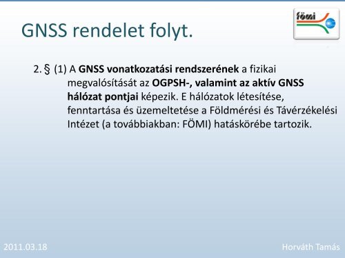 GNSSnet.hu – a hazai GNSS infrastruktúra