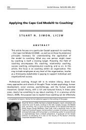 Applying the Cape Cod Model © to Coaching - Gestalt International ...