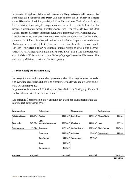 Machbarkeitsstudie Schloss Senden - Gemeinde Senden