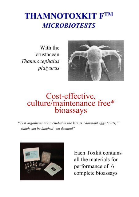 THAMNOTOXKIT FTM Cost-effective, culture/maintenance free ...