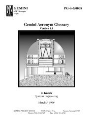 Gemini Acronym Glossary - Gemini Observatory