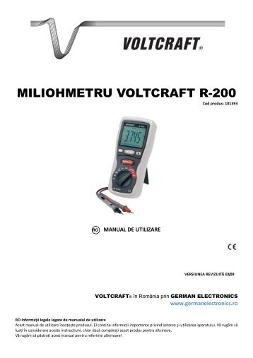 MILIOHMETRU VOLTCRAFT R-200 - German Electronics