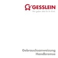 Gebrauchsanweisung (Variante OHNE Schiebergriff) - Gesslein