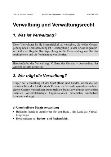 Verwaltung und Verwaltungsrecht