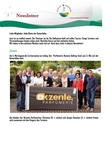 Newsletter 2/13 - Golfclub Kaiserhöhe