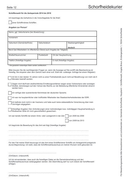 Schorfheidekurier - Gemeinde Schorfheide