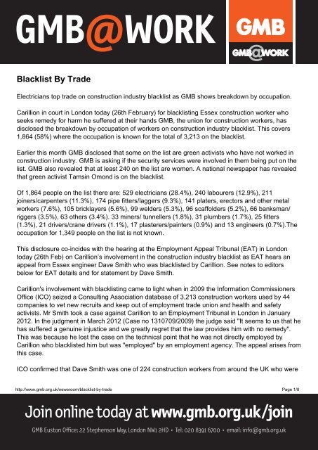 Blacklist By Trade - GMB