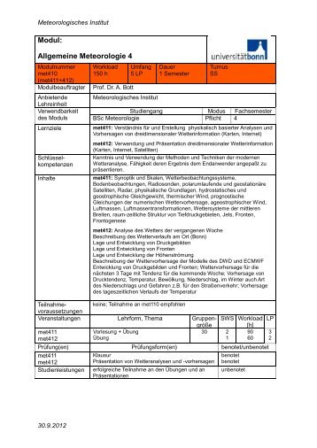 Modul: Allgemeine Meteorologie 4