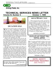 technical services news letter - GEO Drilling Fluids, Inc.