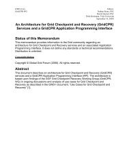 An Architecture for Grid Checkpoint and ... - Open Grid Forum