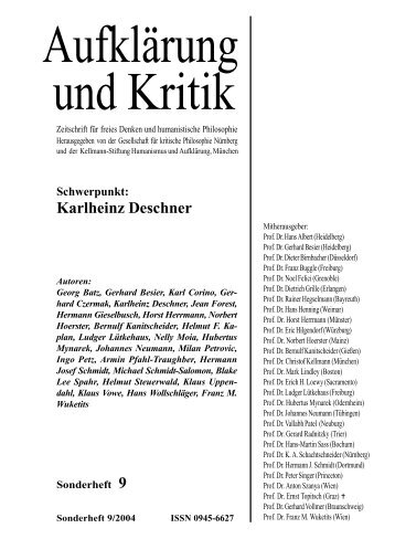 Karlheinz Deschner - Gesellschaft für kritische Philosophie