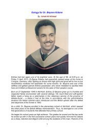 Eulogy for Dr. Beyene Kidane By Ismael Ali Ahmad ... - Gereger.com