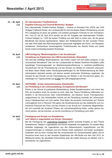 Newsletter // April 2013 www.gmk-net.de