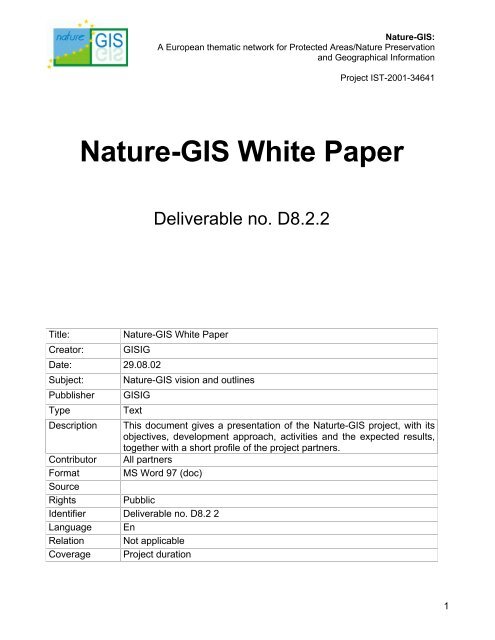 Nature-GIS White Paper