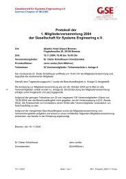 Protokoll der 1. Mitgliederversammlung am 19. November 2004 - GfSE