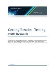 Getting Results: Testing with Remark - Georgian College