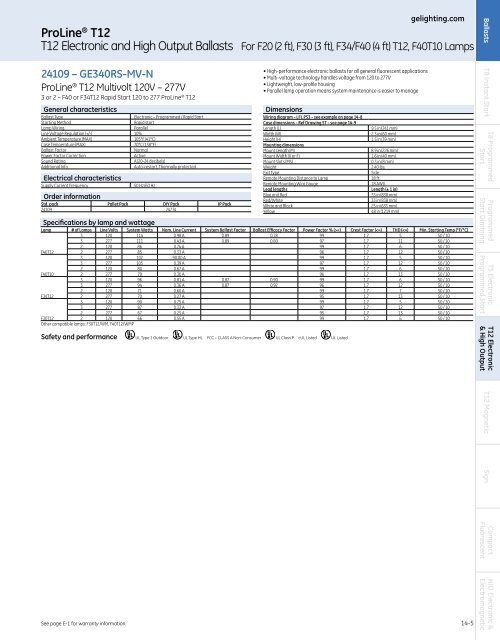 Ballasts: T12 Electronic and High Output - GE Lighting Asia Pacific