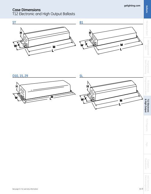 Ballasts: T12 Electronic and High Output - GE Lighting Asia Pacific