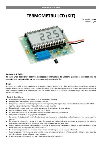 TERMOMETRU LCD (KIT) - German Electronics