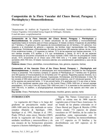 Composición de la Flora Vascular del Chaco Boreal, Paraguay I ...