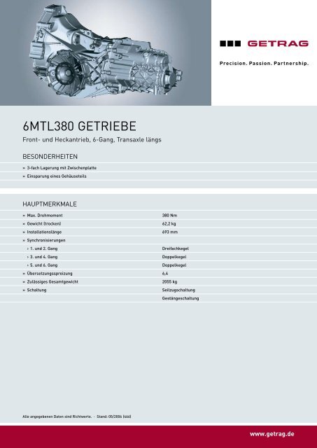6MTL380 GeTriebe - Getrag