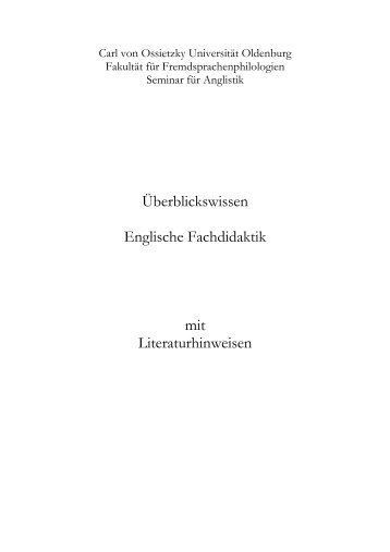 Überblickswissen Englische Fachdidaktik mit ... - (LTSC) Karlsruhe