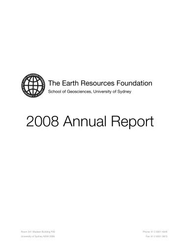 Draft Annual Report 2008-to Tom - School of Geosciences - The ...