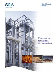 Evaporators for Stillage Concentration - GEA Wiegand
