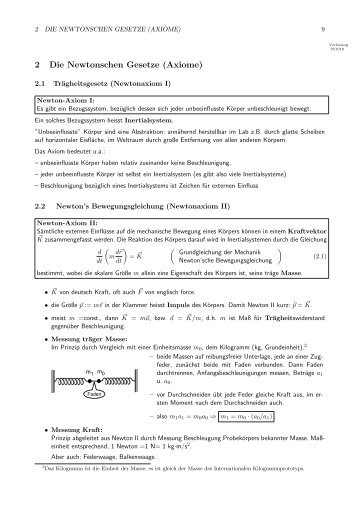 2 Die Newtonschen Gesetze (Axiome) - photonik