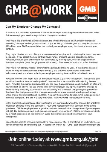 Can My Employer Change My Contract?x - GMB