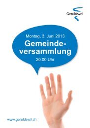 Flyer Einladung zur Gemeindeversammlung der ... - Geroldswil