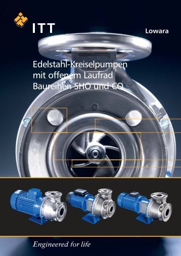 Edelstahl-Kreiselpumpen mit offenem Laufrad Baureihen SHO und CO