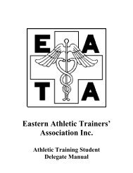 EATA Student Delegation Organization - Eastern Athletic Trainers ...