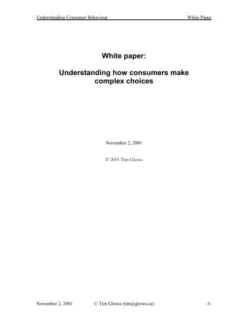 Chapter 14 – Understanding Consumer Behaviour - Tim Glowa