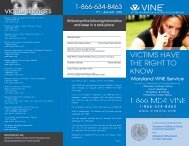 VINE Brochure (English) - Governor's Office of Crime Control ...