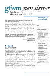 Editorial - GfWM - Gesellschaft für Wissensmanagement eV