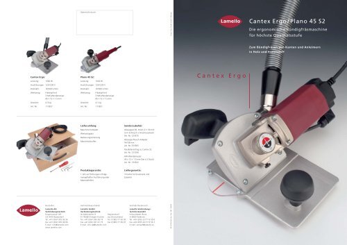 Flyer Cantex Ergo - Lamello AG