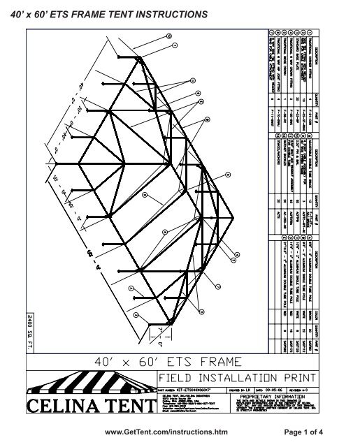 40x60 Complete Frame Tent – Central Tent