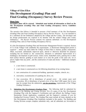 Site Development (Grading) - The Village of Glen Ellyn