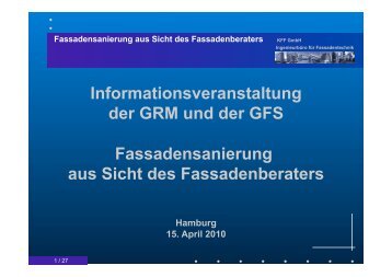 Fassadensanierung aus Sicht des Fassadenberaters KFF GmbH