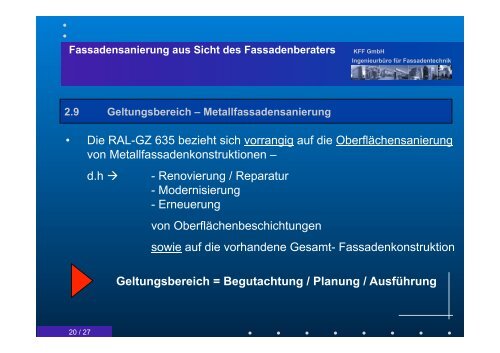 Fassadensanierung aus Sicht des Fassadenberaters KFF GmbH