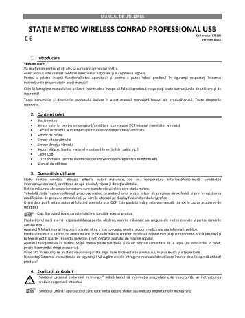 staţie meteo wireless conrad professional usb - German Electronics