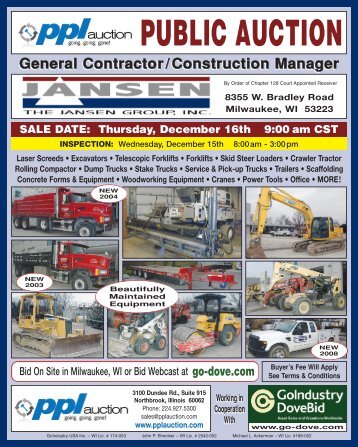 General Contractor/Construction Manager - GoIndustry DoveBid