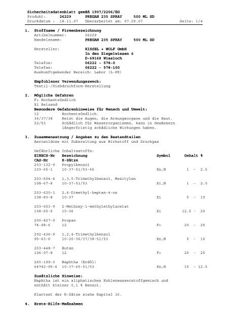 Sicherheitsdatenblatt Sicherheitsdatenblatt gemäß ... - Gerstaecker.at