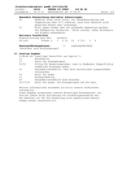 Sicherheitsdatenblatt Sicherheitsdatenblatt gemäß ... - Gerstaecker.at