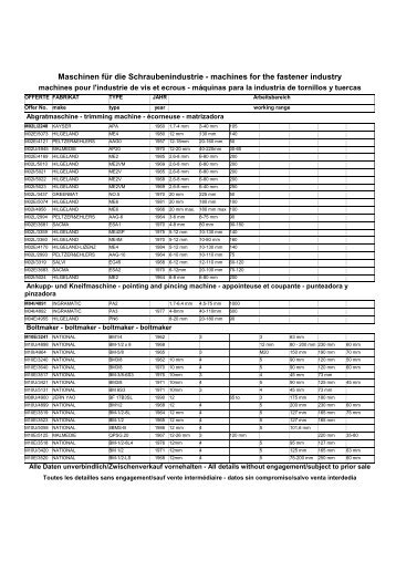 Maschinen für die Schraubenindustrie - machines for the ... - GEVA