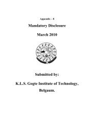 Mandatory Disclosure - Gogte Institute of Technology