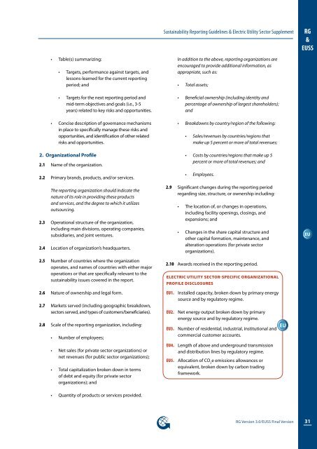 Electric Utilities Sector Supplement - Global Reporting Initiative