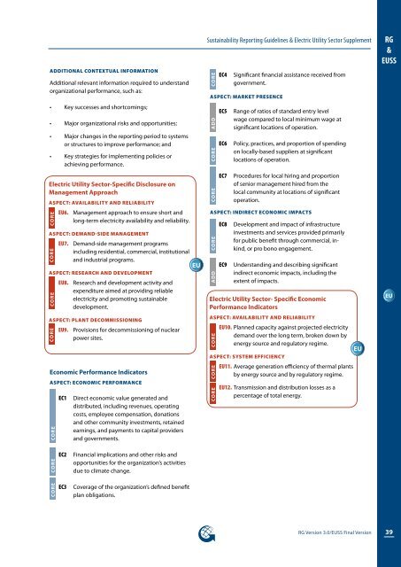 Electric Utilities Sector Supplement - Global Reporting Initiative